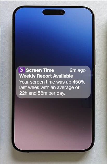 notification of time spent thinking about pain